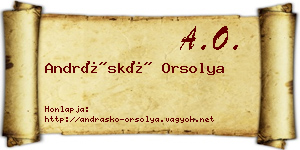 Andráskó Orsolya névjegykártya